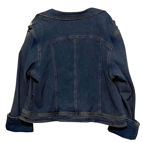 Vintage Crest Jeans Denim Jacket Womens 3X Embellished Y2K Boho Hippie Western - Picture 3 of 9
